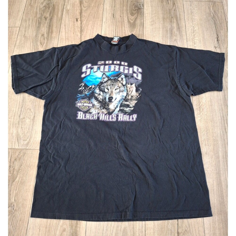 VTG 2000 Harley Davidson Black Hills Rally Sturgis Wolf T-Shirt Men’s Size XXL